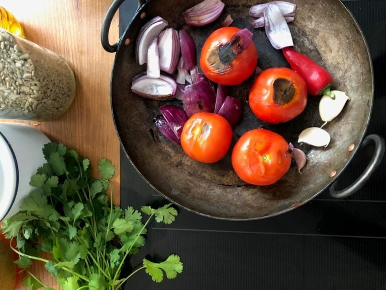 Ingredients in a pan