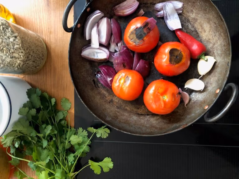 Ingredients in a pan
