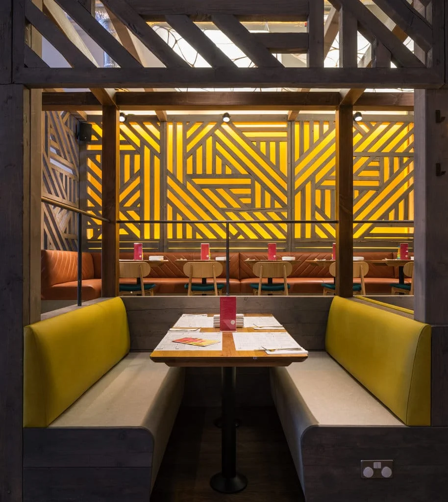 Cosy booth seating in Wahaca Wimbledon