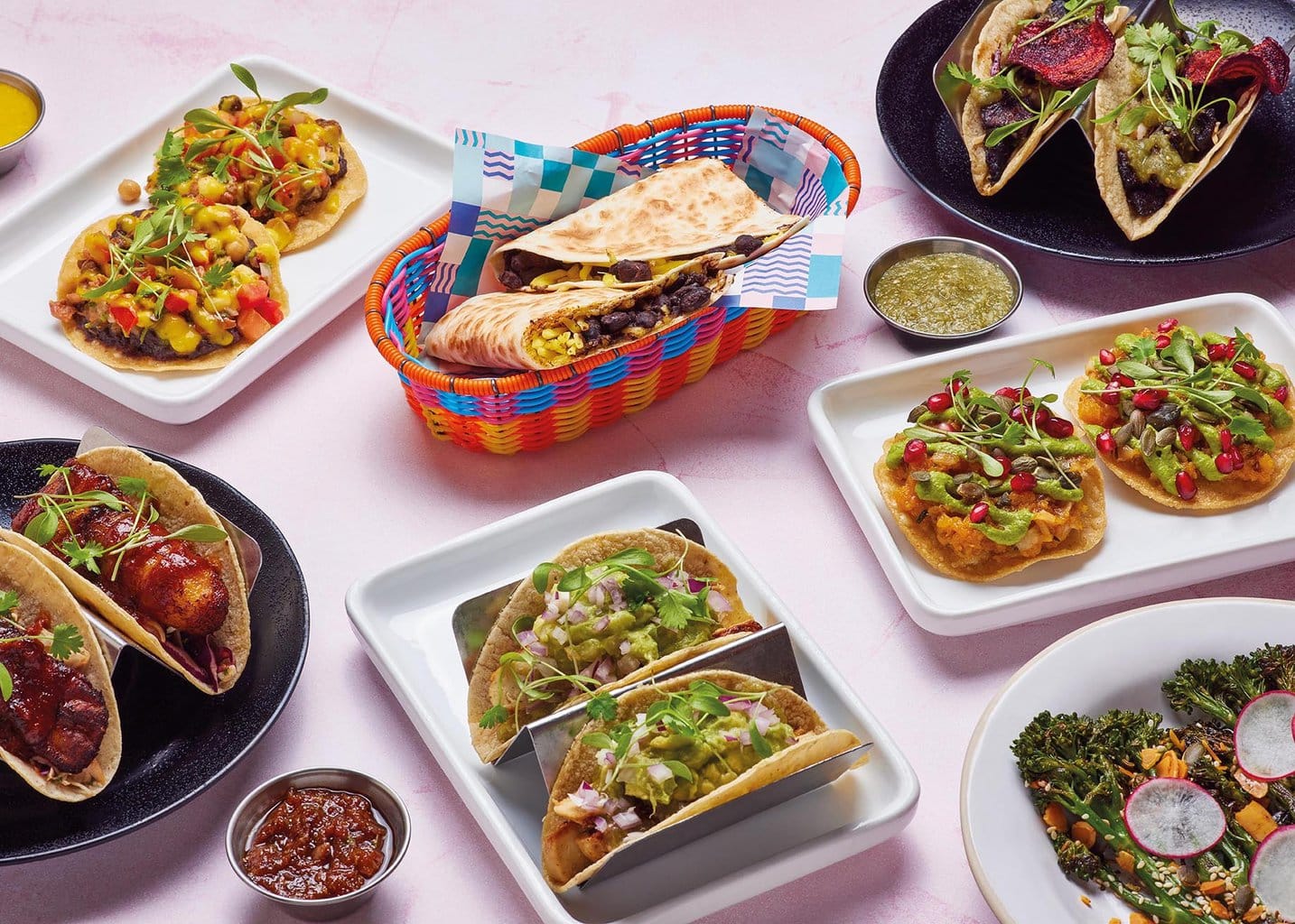 A selection of Wahaca dishes making up our vegan set menu