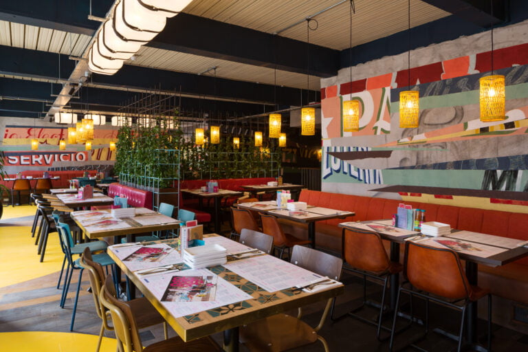 Warm and colourful interior upstairs at Wahaca Edinburgh