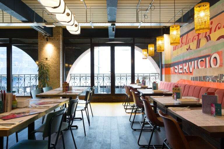 Light dining area upstairs at Wahaca Edinburgh