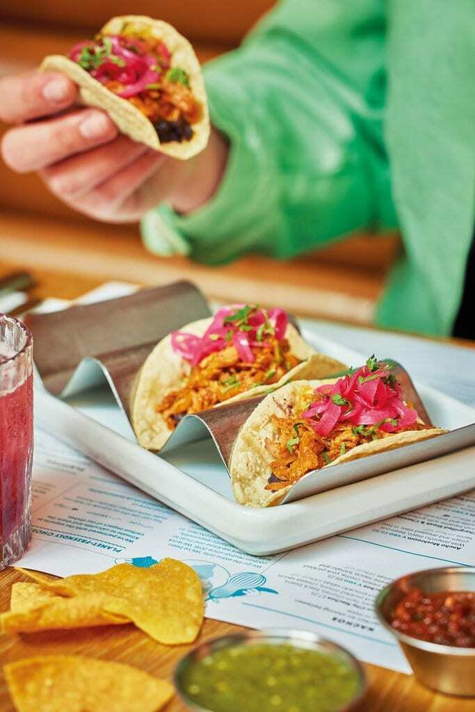 Pork pibil tacos at Wahaca