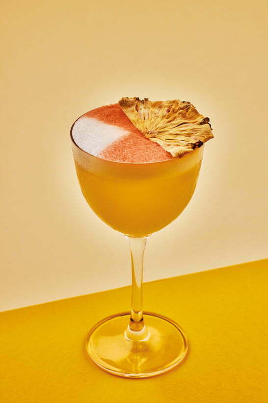 pineapple mezcal sour cocktail