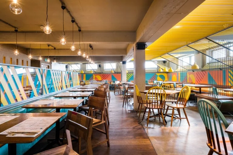 Wahaca waterloo interior with colourful patterns