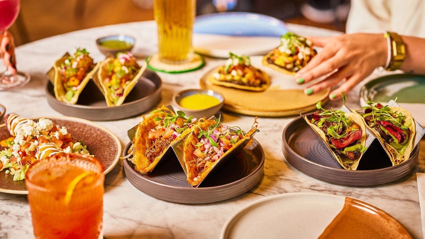 a table filled with tacos from our mexican restaurant Wahaca