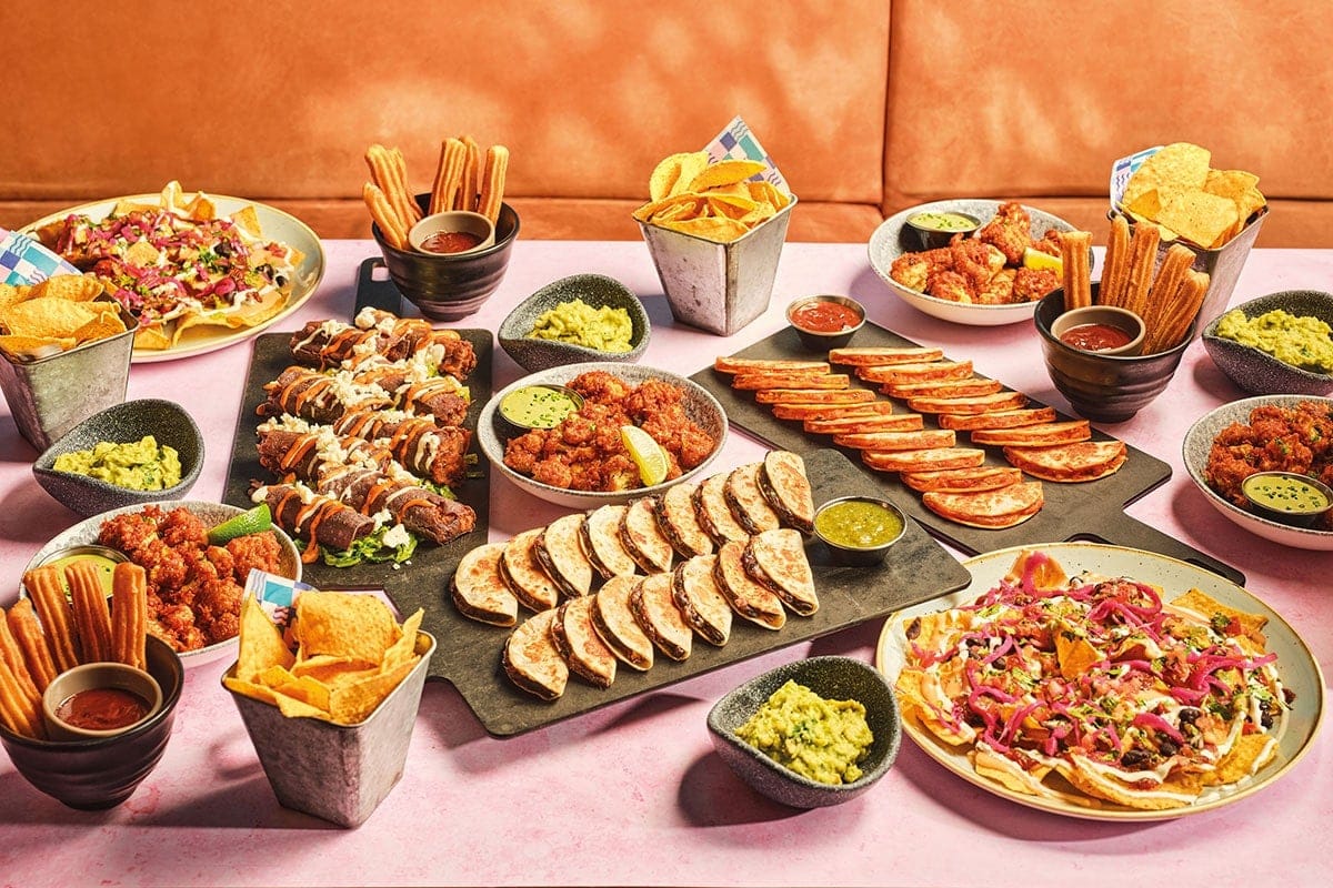 A selection of Mexican party food and canapes for private dining events, private hire and parties