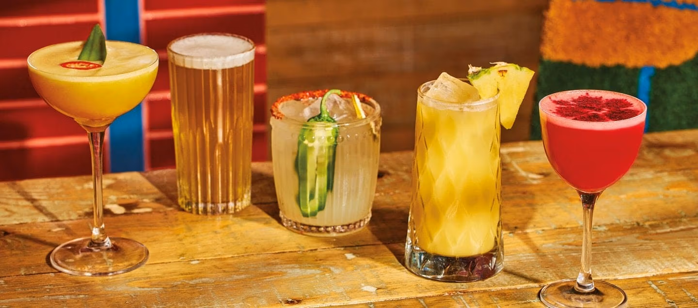 Five colourful and delicious non-alcoholic drinks that are served at our Mexican restaurants in London, Cardiff, Edinburgh and Brighton. Alcohol free spirits are used in our margarita mocktail and we have a zero alcohol beer too.